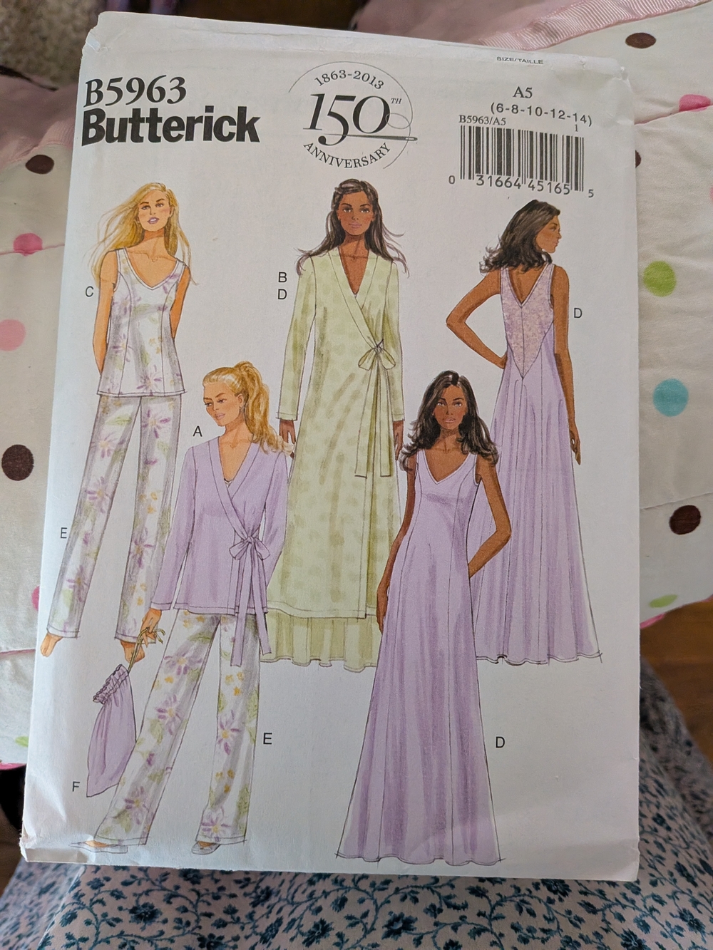 Butterick Women's Lavender Nightgown & Pajama Set Pattern - Sewing Uncut